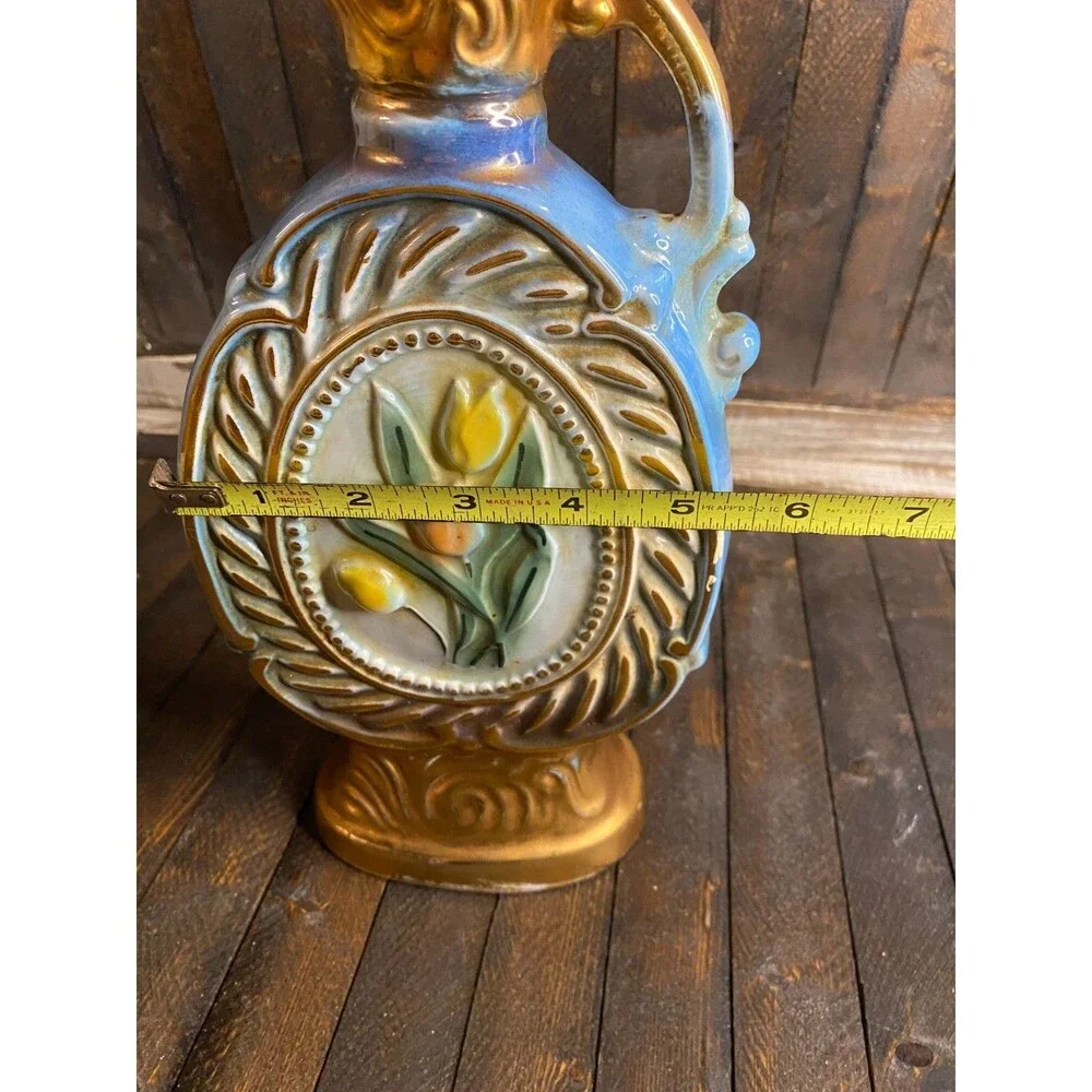 Vtg Jim Beam 1973 Tulip Design Kentucky Bourbon Whiskey 175 Mth Liquor Bottle